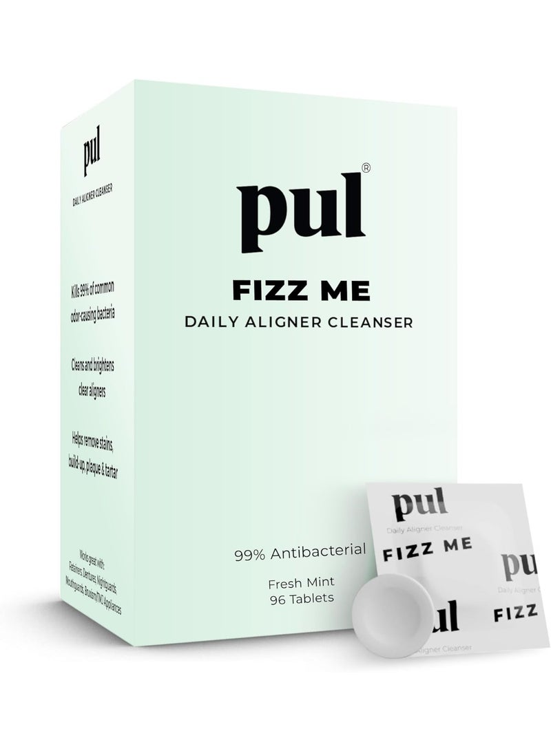 PUL Retainer Cleaner Tablets - Aligner Cleaner for Invisalign and Clear Aligners, Daily Retainer Cleaning Tablets and Denture Cleaner Tablets - Removes Odor, Stains and Plaque - 96 Day Supply